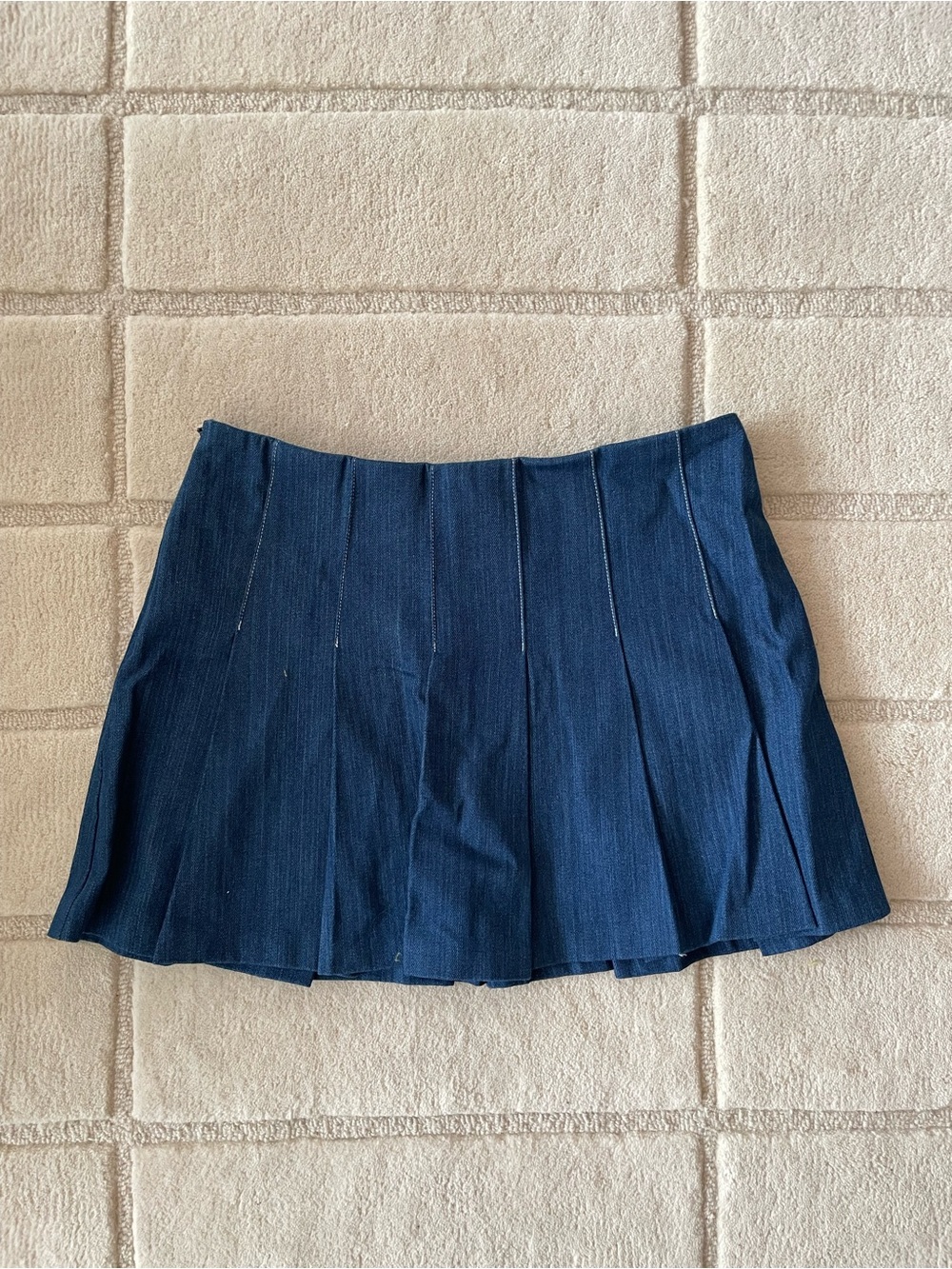 The Frankie Shop Dark Blue Pleated Skater Skirt - Picture 3 of 3